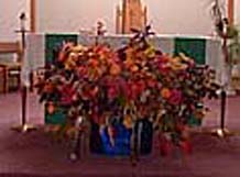 Fall wedding altar arrangement
