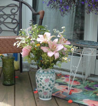 Lilies in customer's vase