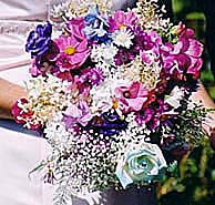 Wedding bouquet of garden flowers